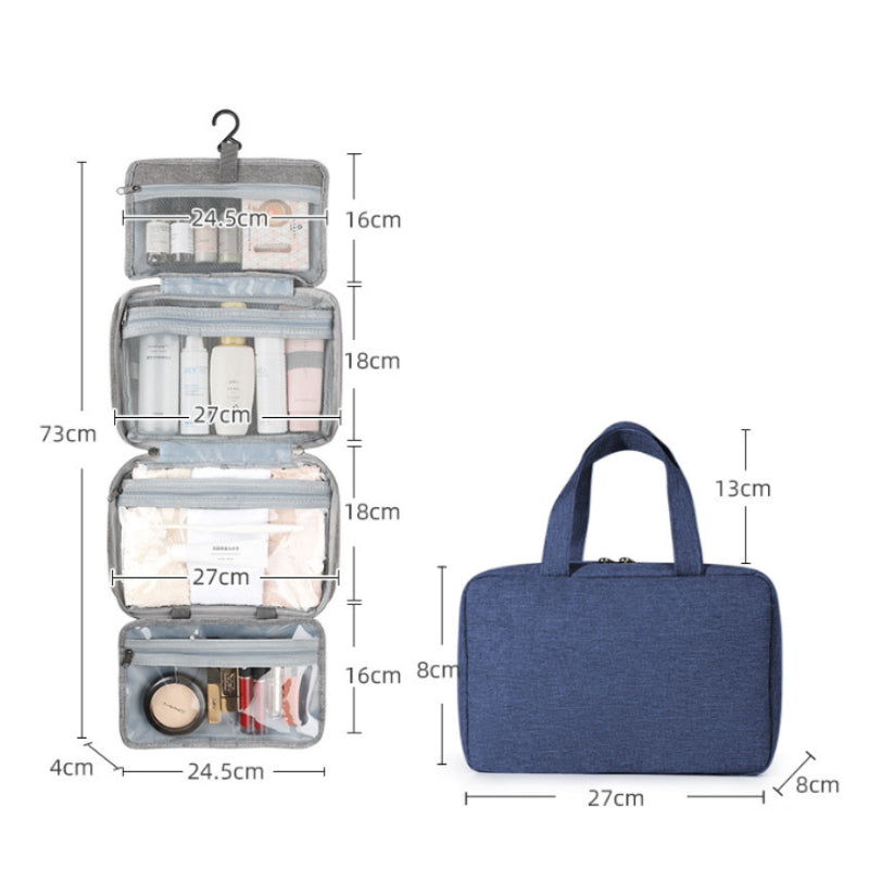Resecosmetik Organizer | Kompakt och Vattentät | 4 Fack med 360° Hänglås