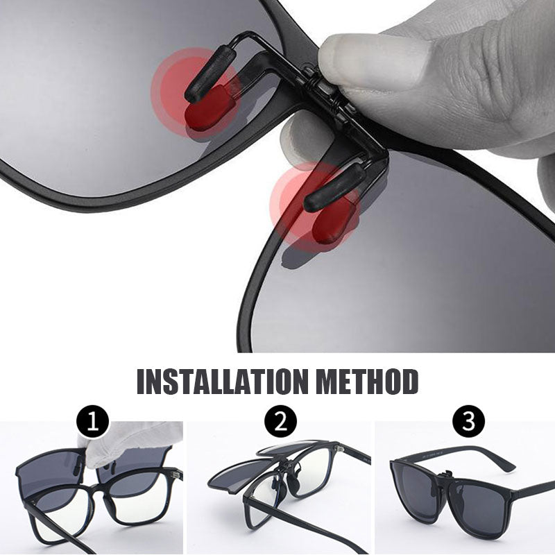 Polarisede Clip-on Solbriller med Foldbart Design