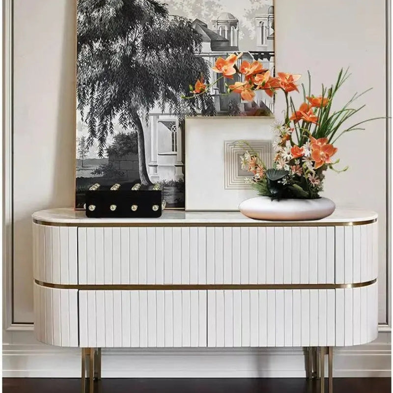 Modern vas med konstgjorda orkidéer - Realistiskt blomsterarrangemang