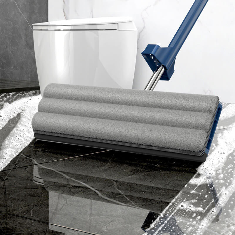 Mikrofiber Gulvmoppe med 360° Drejehoved og Håndfri Udstødningssystem - Til Parket, Fliser og Laminat
