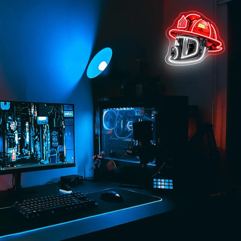 Neon Fyrverkerihjälm med Zentronix Design