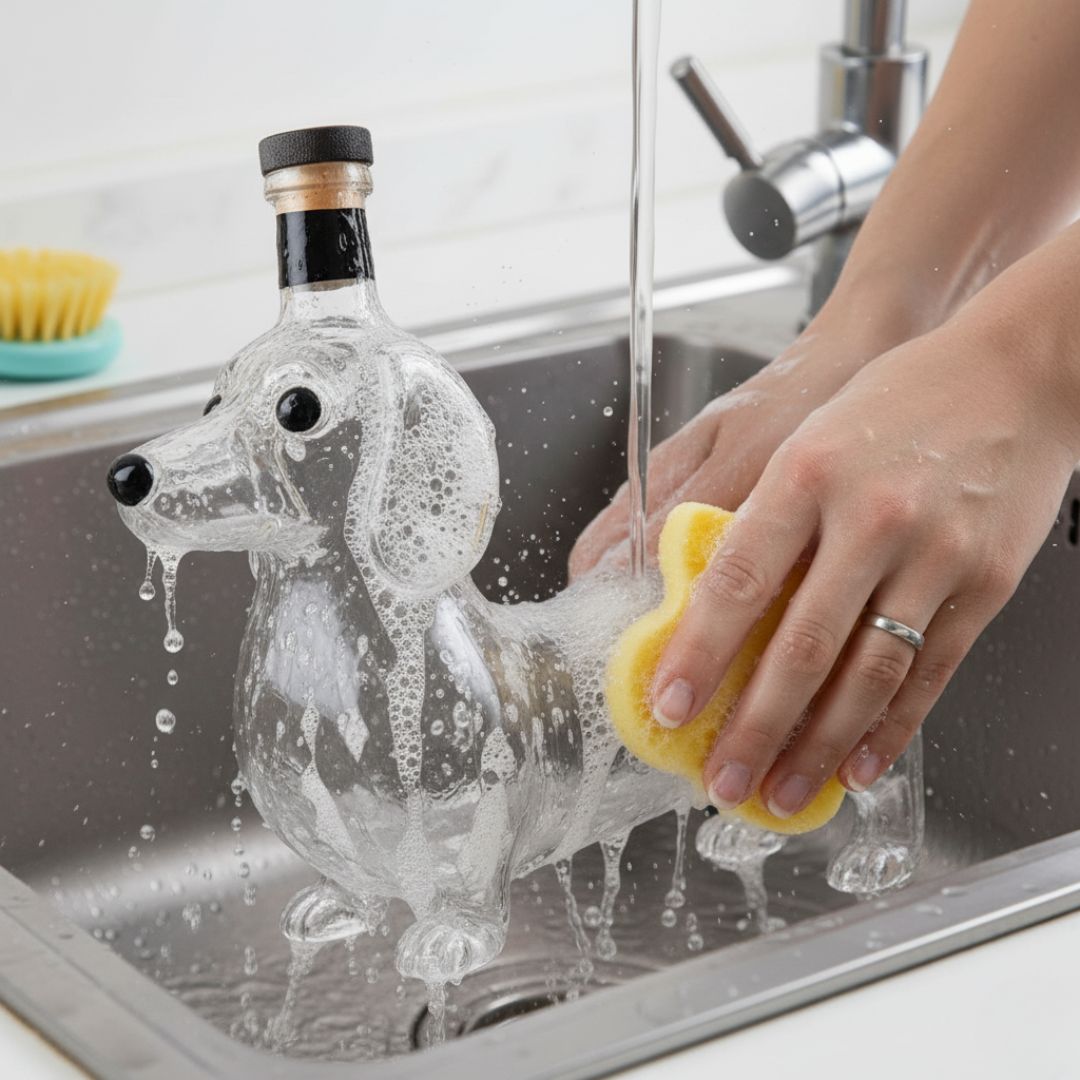 Glasflaske i hundedesign – perfekt gave til hundeelskere