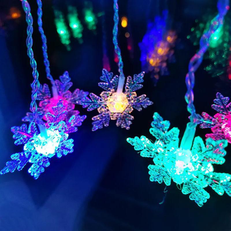LED Ljusslinga med Snöflingor | Inomhus och Utomhus