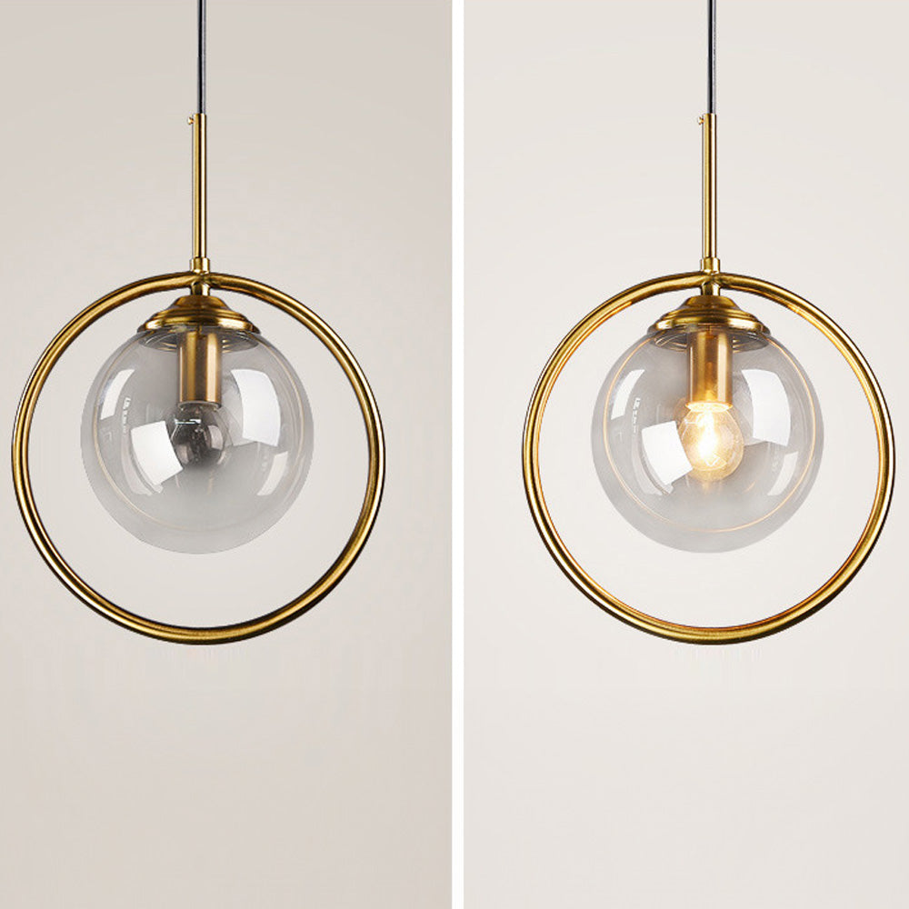 Elegant Glaspendel med Gylden Ramme til Moderne Hjem