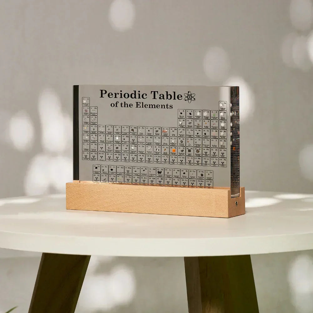 Lysende Periodisk Tabel med Ægte Elementer - ChemArt