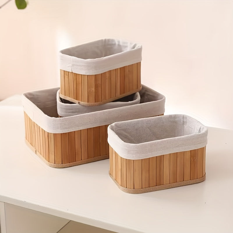 Naturlige Opbevaringskurve i Bamboopakke – Hold Dit Hjem Organiseret