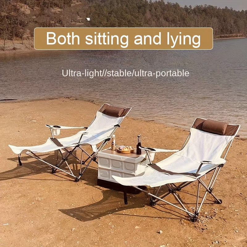 Sammenfoldelig Strandstol – Perfekt til Camping og Afslapning