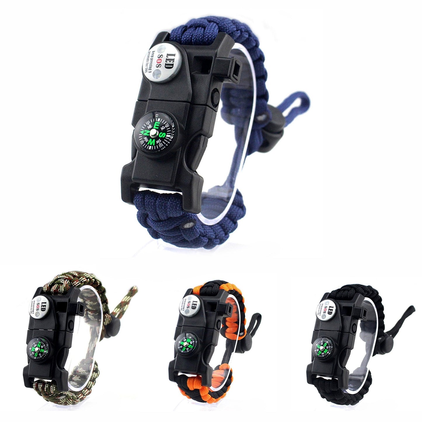 Multifunktionelt Survival-Armbånd med Paracord og Værktøjer