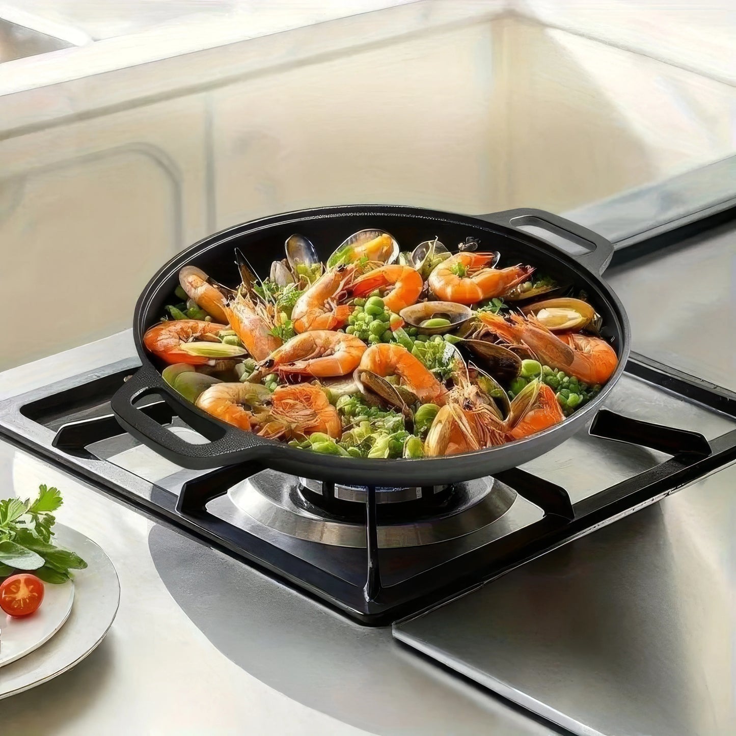 Gjutjärnsgrillpanna med non-stick – Perfekta grillresultat