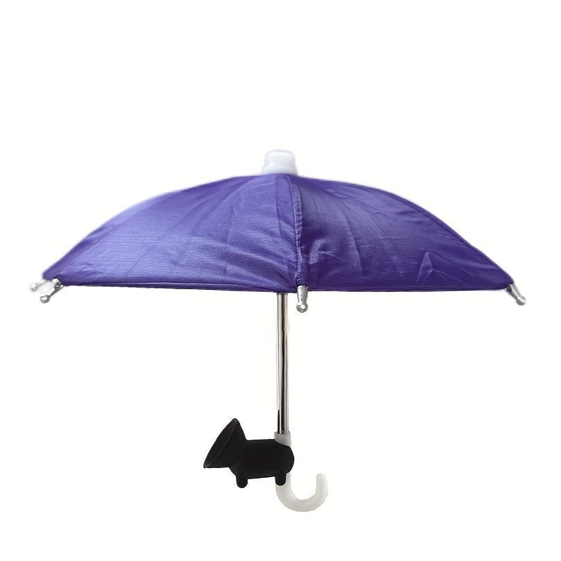 Mini parasol med sugekop – beskyt din mobil mod sol og regn på farten