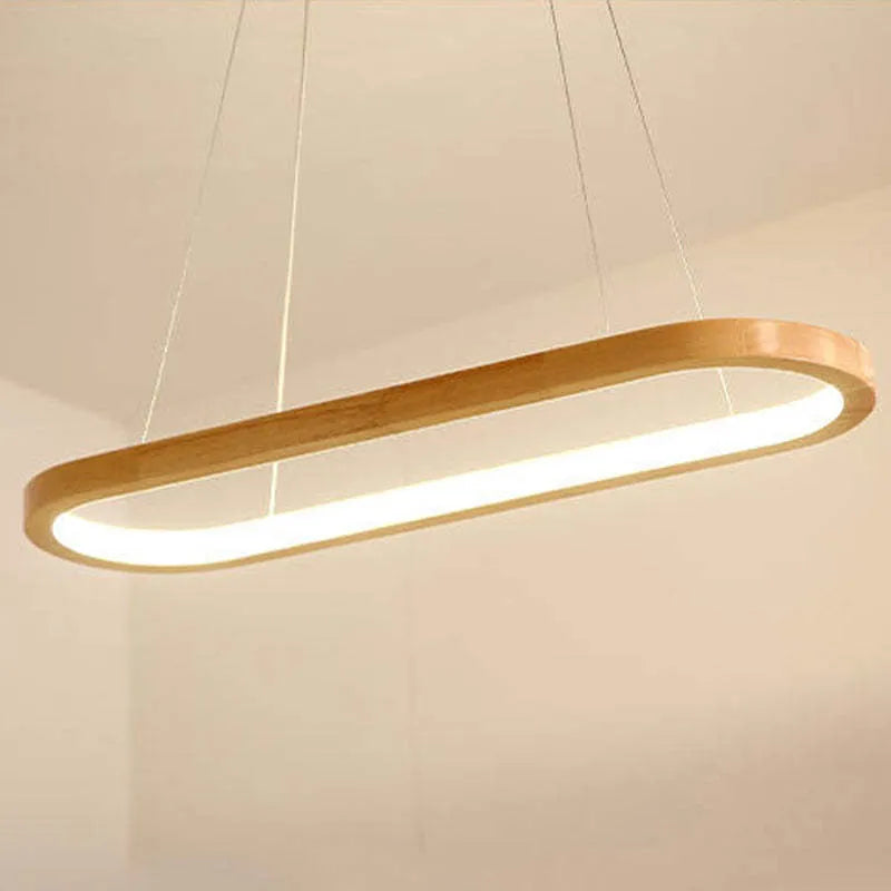 Moderne LED Loftlampe i Træ – Elegant og Energibesparende