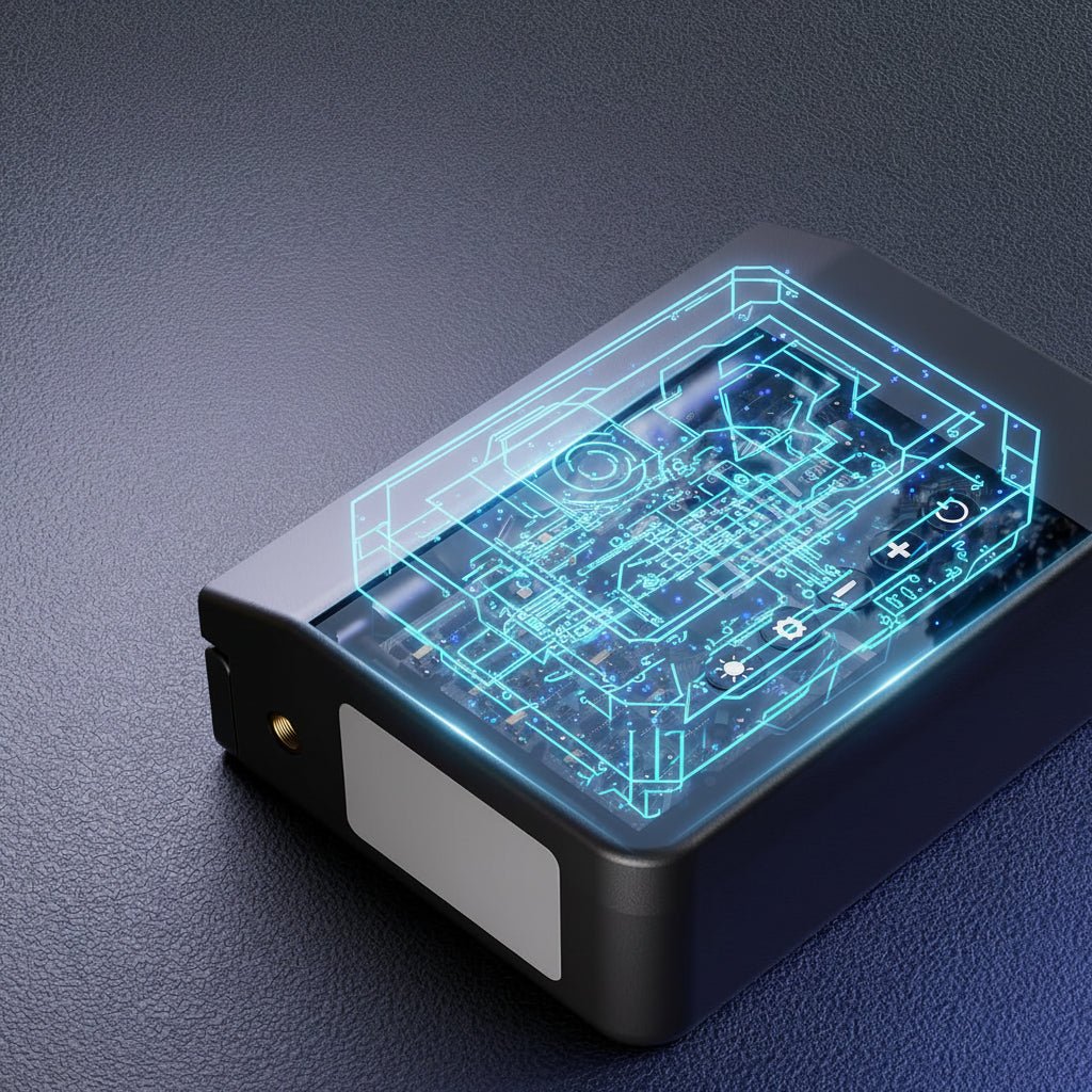 Kompakt Bilbatteri Jumpstarter med Kompressor og LED-lys