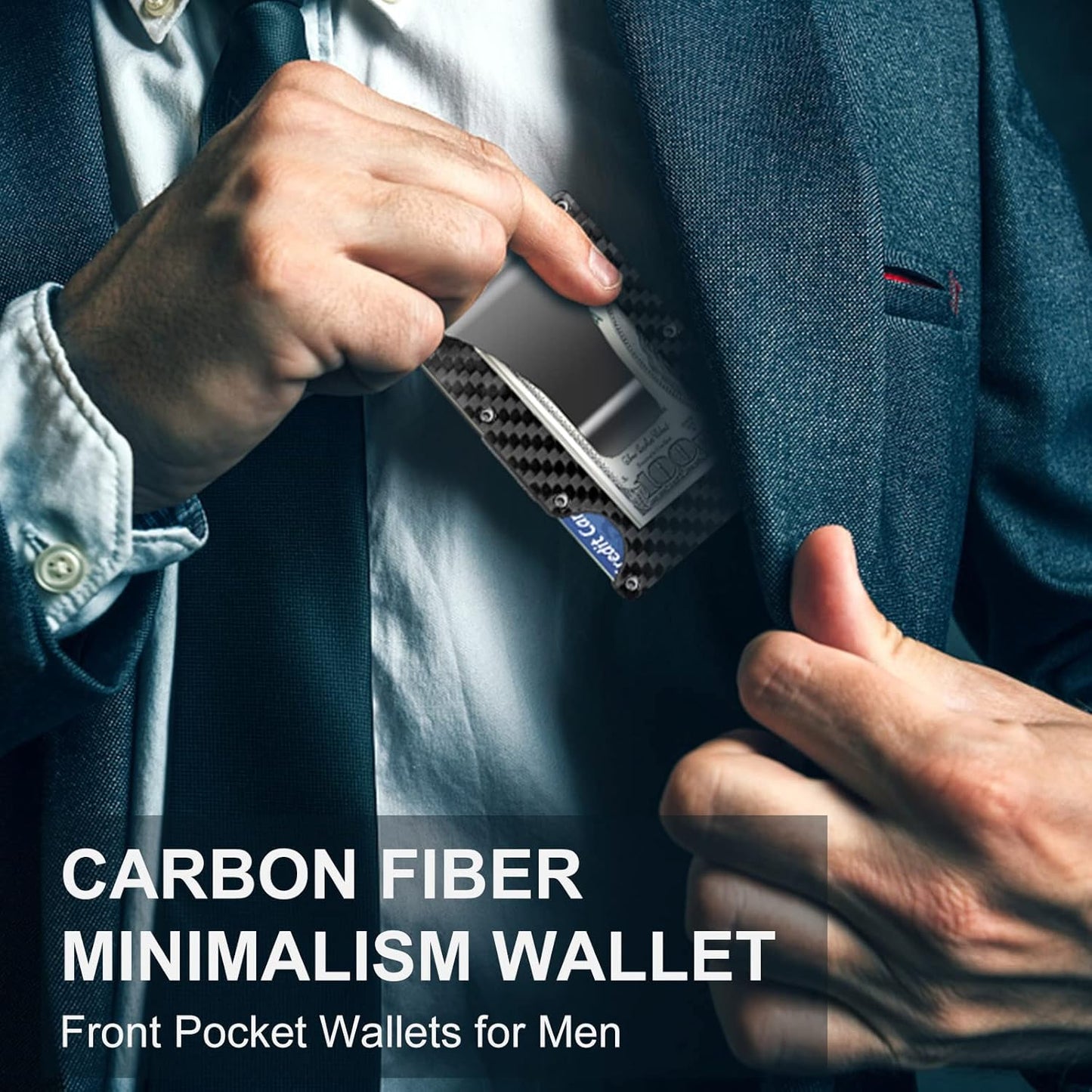 Säker och tunn plånbok i kolfiber med RFID-skydd