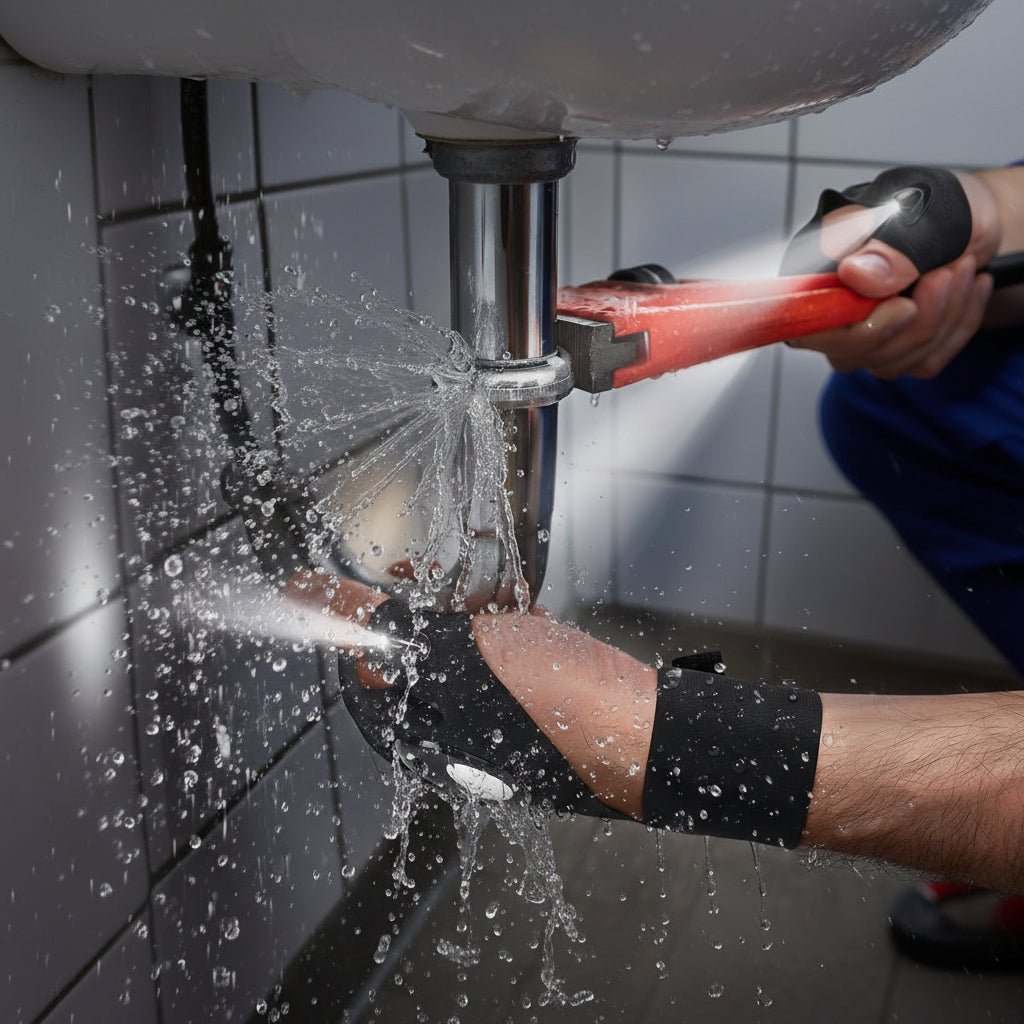 LED-handskar med utbytbara batterier – Händer fria belysning