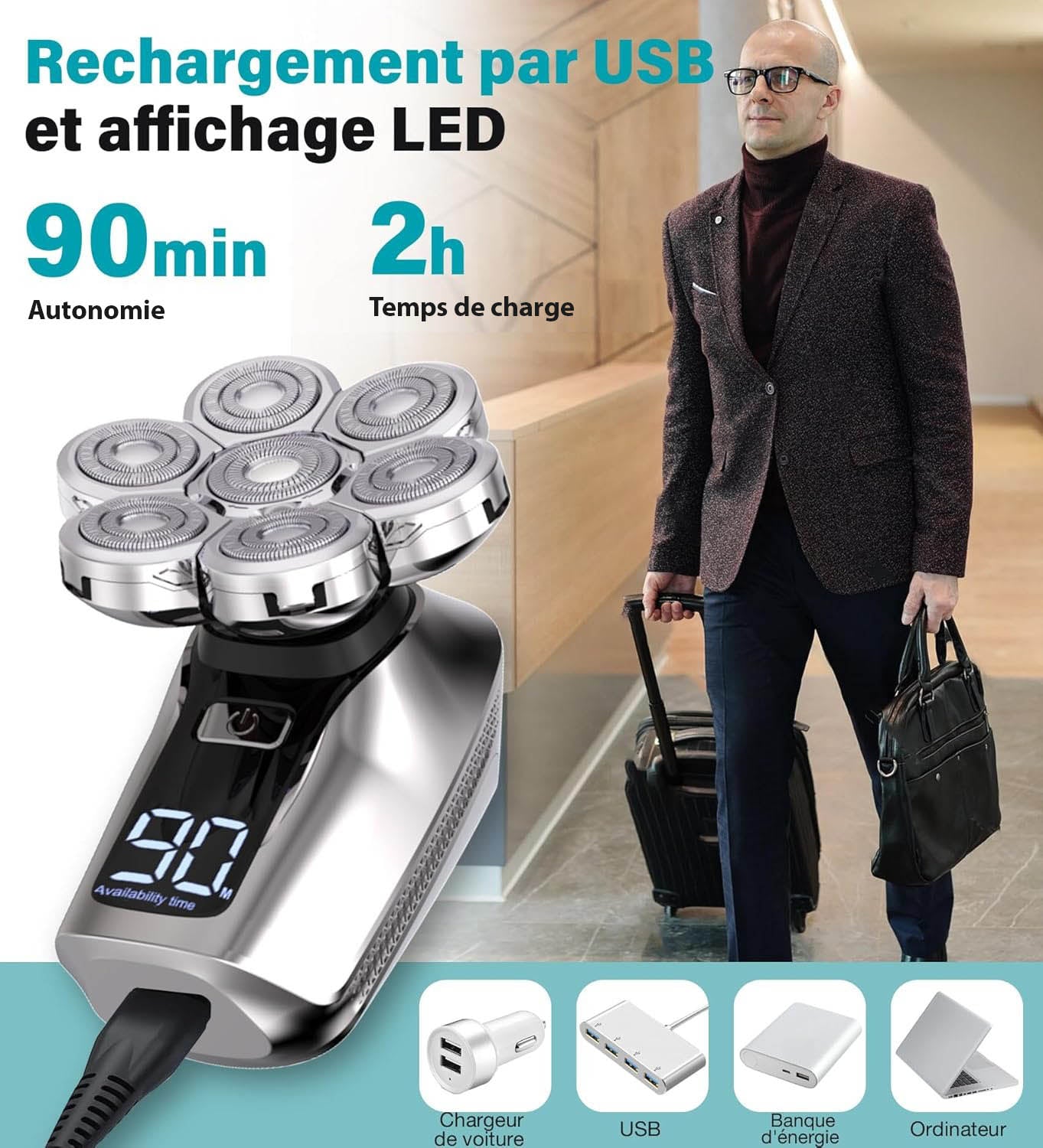 Effektiv 7D Huvudrakapparat - Vattentät med LED-display