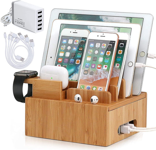 BambooCharge Hub | USB-laddare med 5 portar och organizer