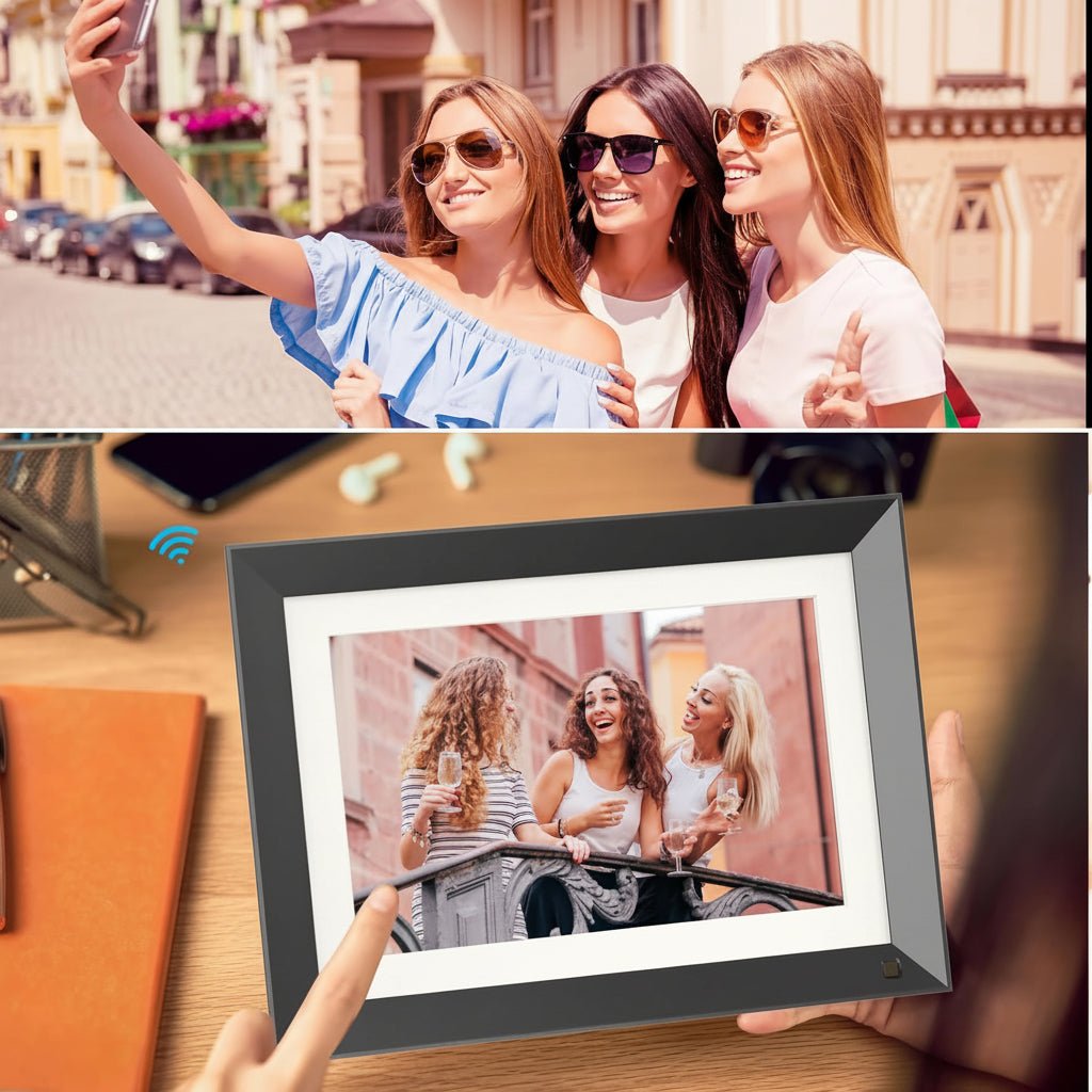 Smart digital fotoram med WiFi och HD-touchskärm