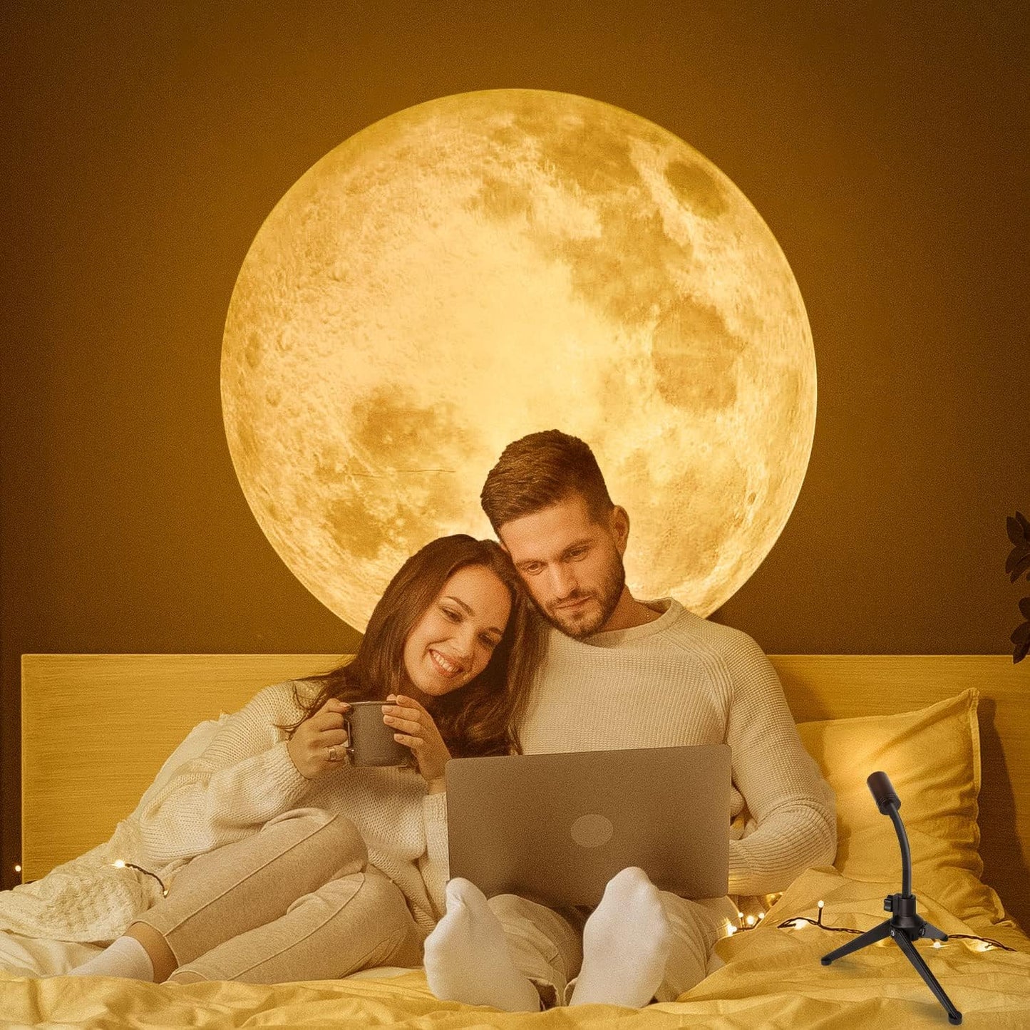 Magisk 360° Måneprojektor – Skab Hygge i Hjemmet