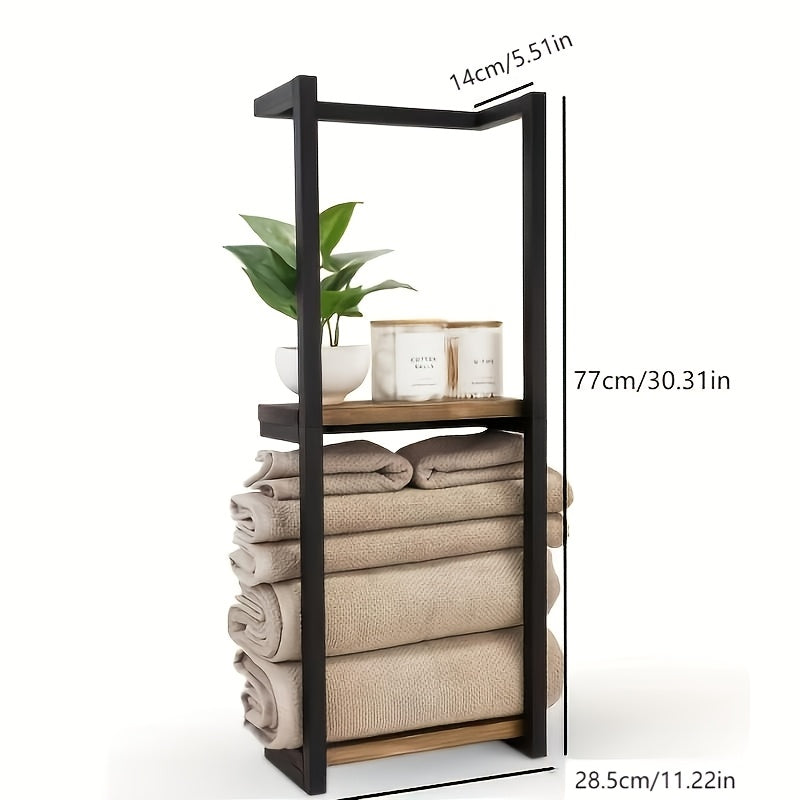 Elegant vägghängd handdukshängare med hyllor för det moderna hemmet