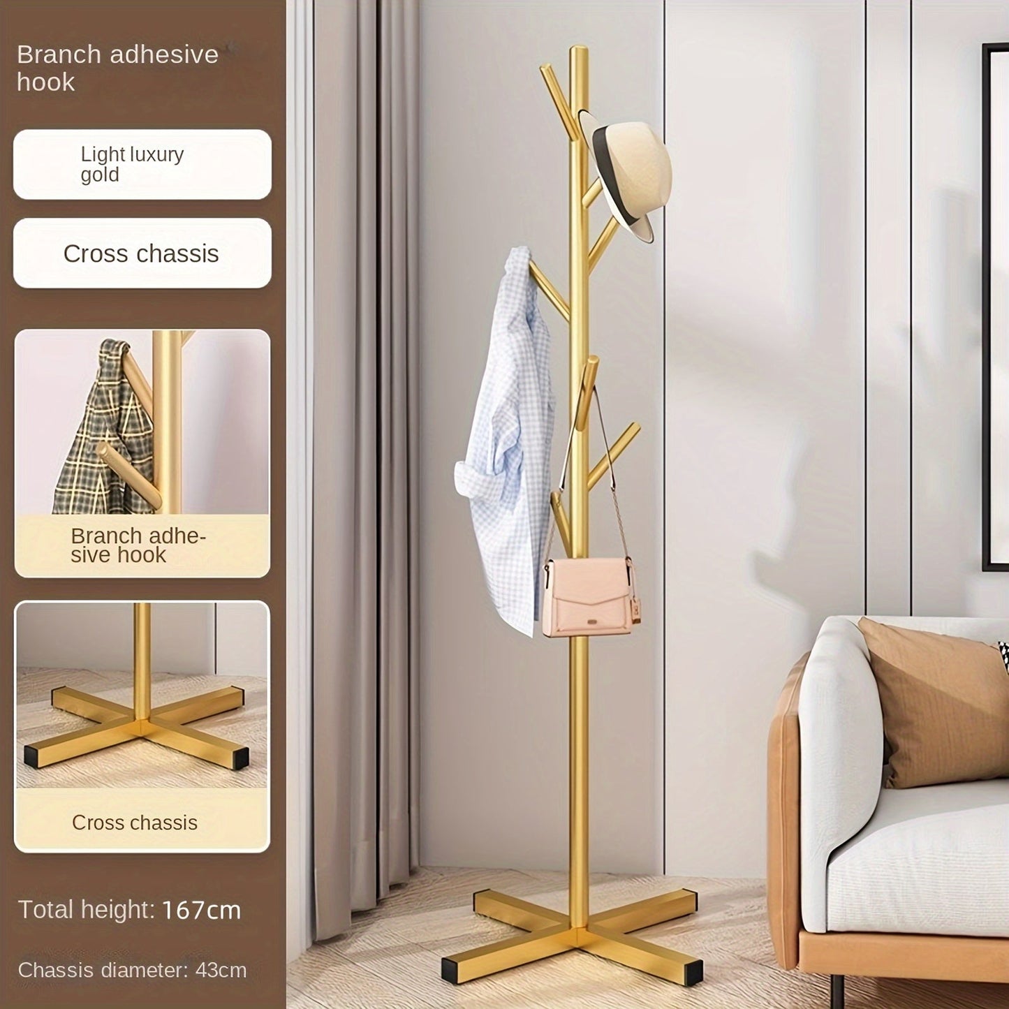 Elegant metallstativ med skallrdesign – praktiskt och stilfullt
