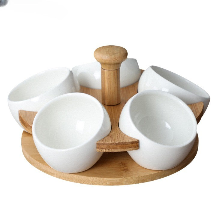 Tea Time Bamboo Porslin Serveringsbricka