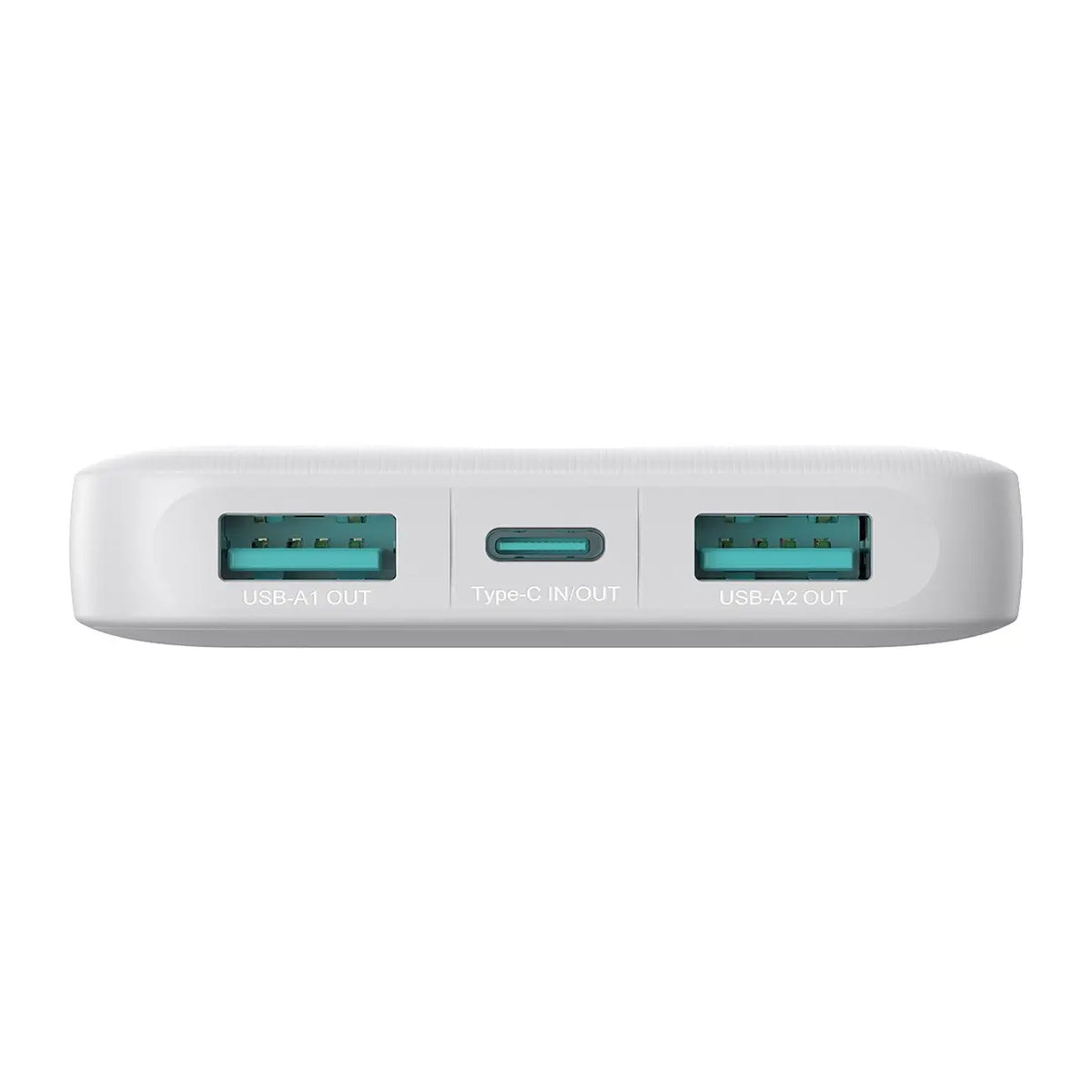 10.000 mAh Powerbank med 12 W oplader, 2 USB-A, USB-C og LED-display