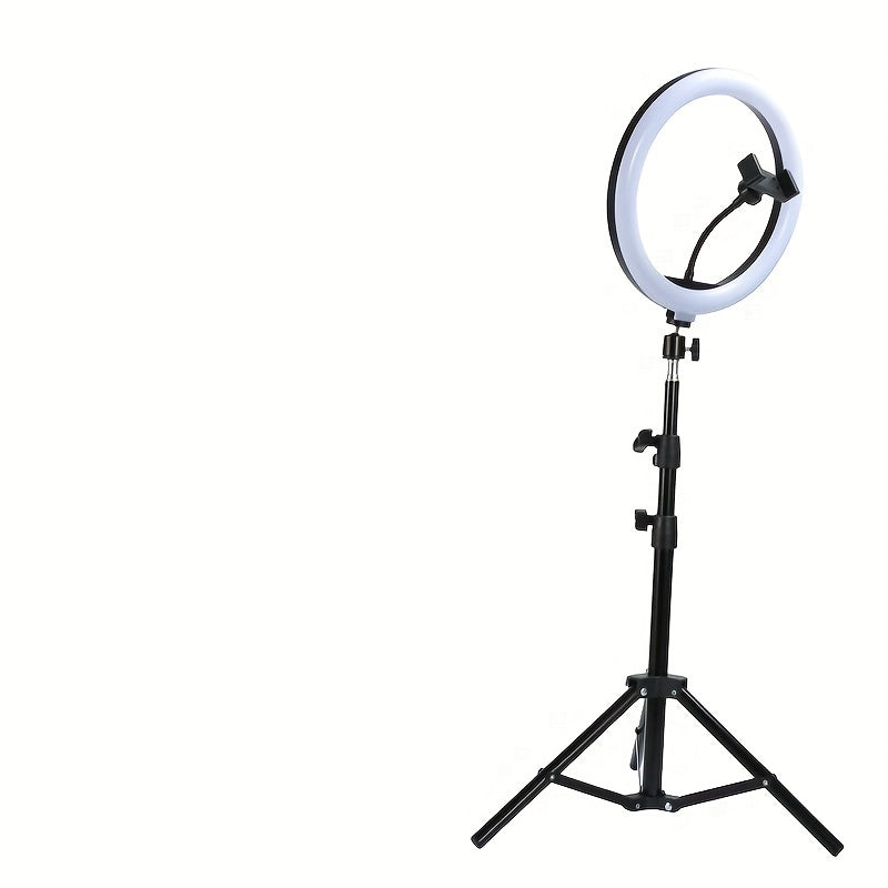 LED Ringlampa med Justerbart Stativ – Perfekt Belysning för Video