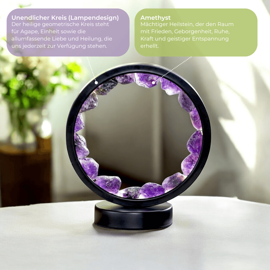 Amethystlampe til spirituel ro med beroligende lys