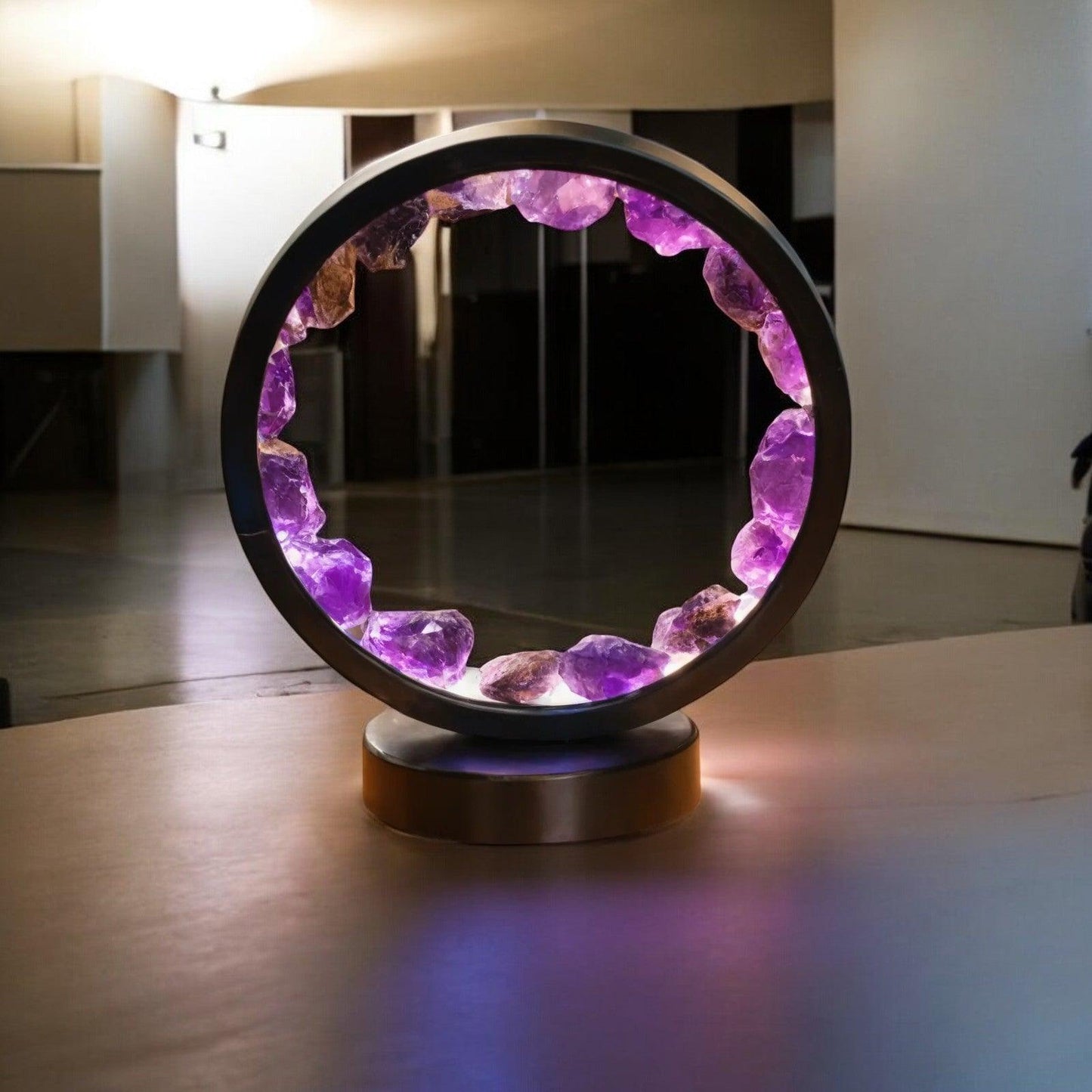 Amethystlampe til spirituel ro med beroligende lys
