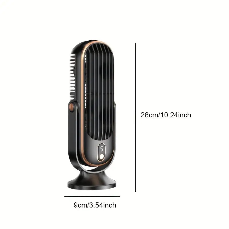 Bærbar klimaanlæg med dobbelt motor, 5 hastigheder, 720° rotation og USB-opladning