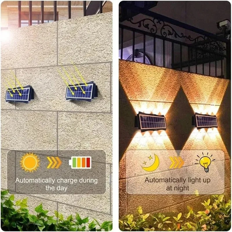 Energivenlig Solcelle Væglampe til Udendørs Belysning