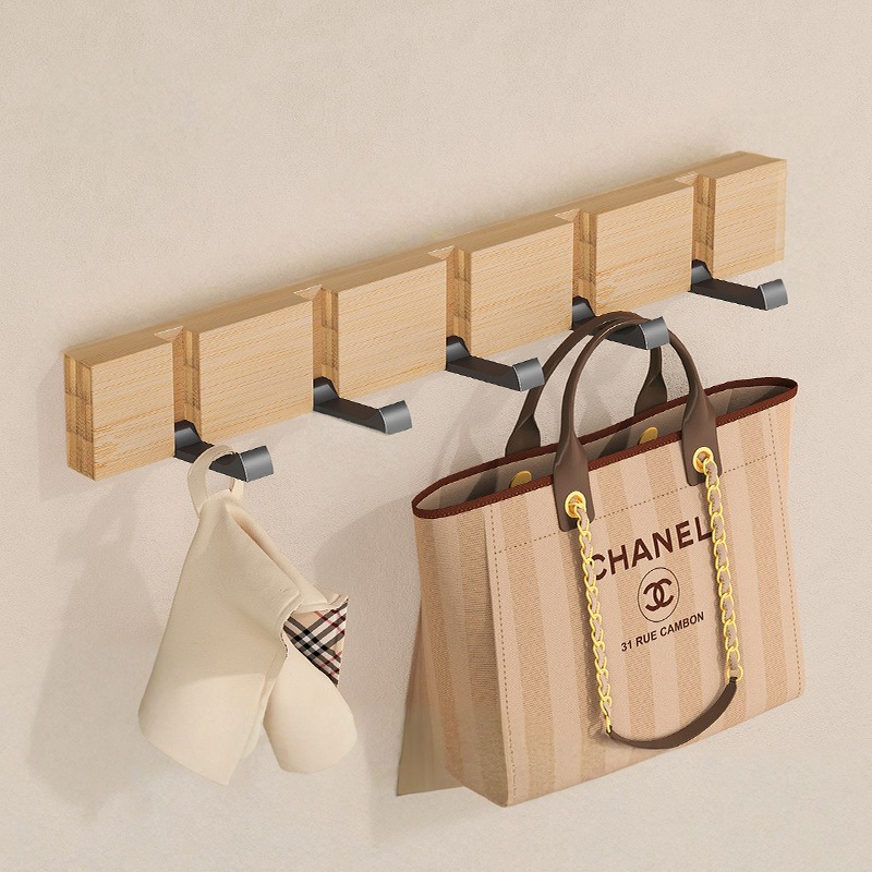 Elegant Bambusvægophæng med Pladsbesparende Funktion