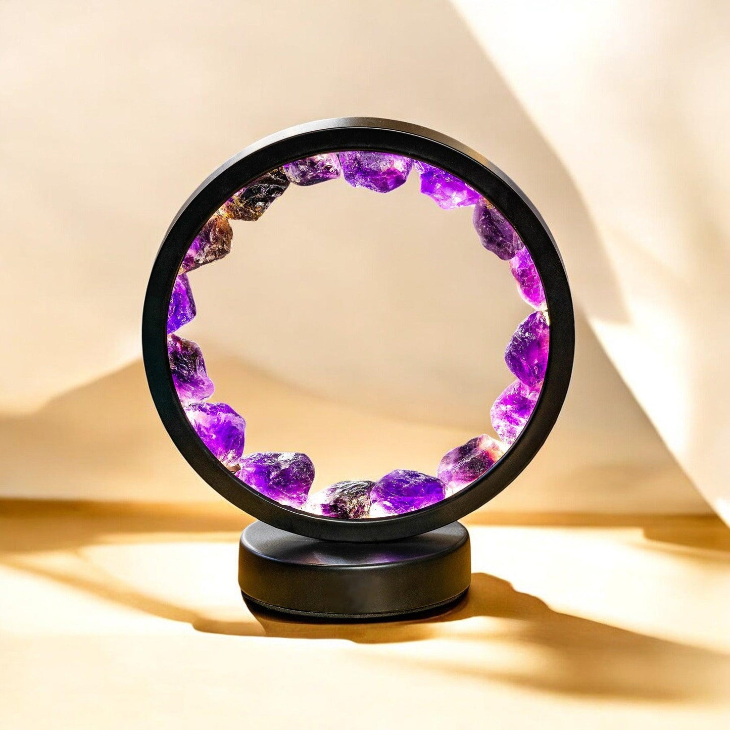 Amethystlampe til spirituel ro med beroligende lys