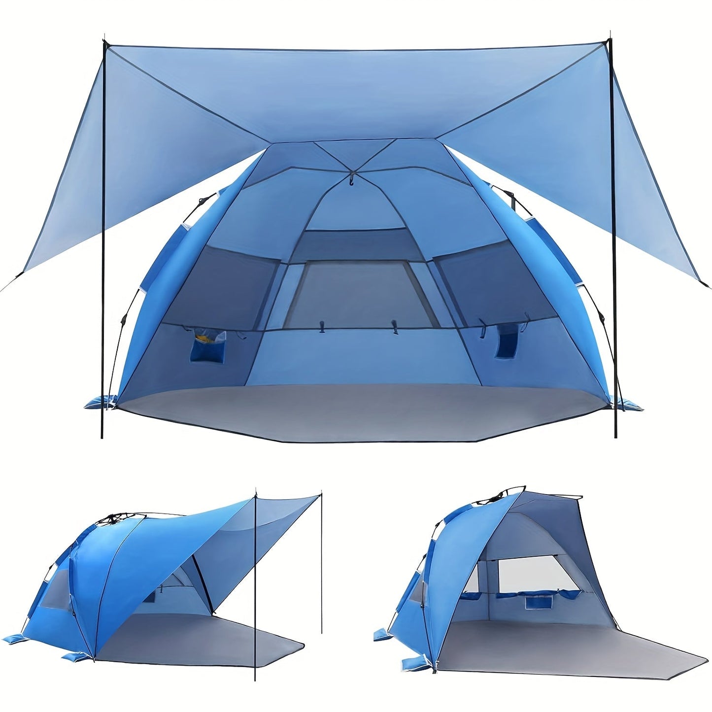 Smart Strandtält SkyShade – Lätt och Rymligt för 4-6 Personer