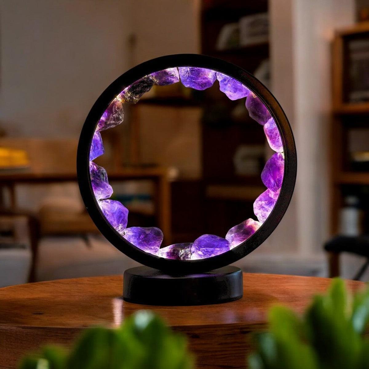 Amethystlampe til spirituel ro med beroligende lys