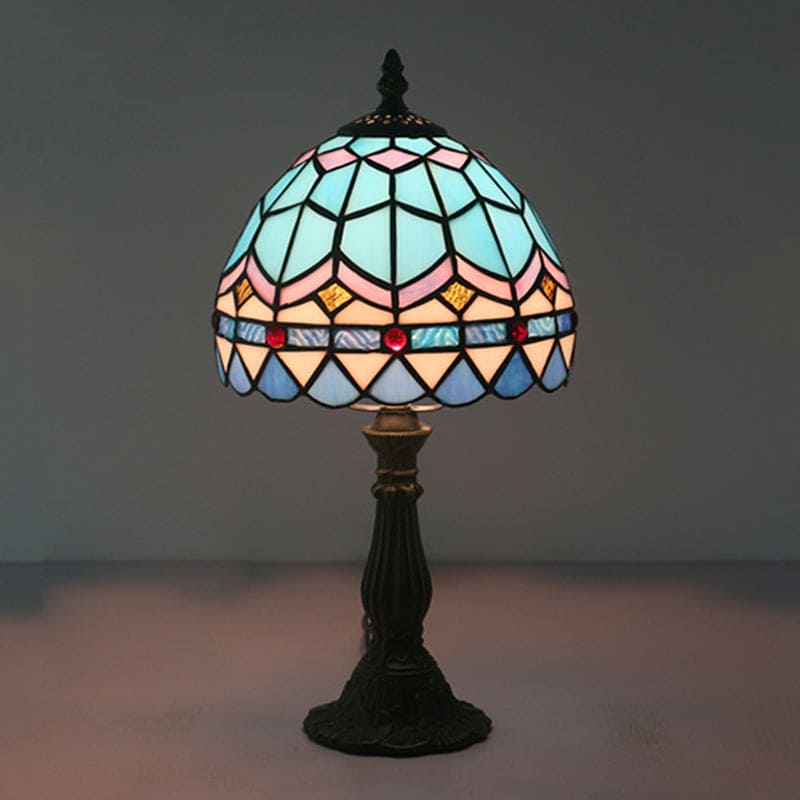 Stilfuld Bordlampe i Tonet Glas fra Art Deco