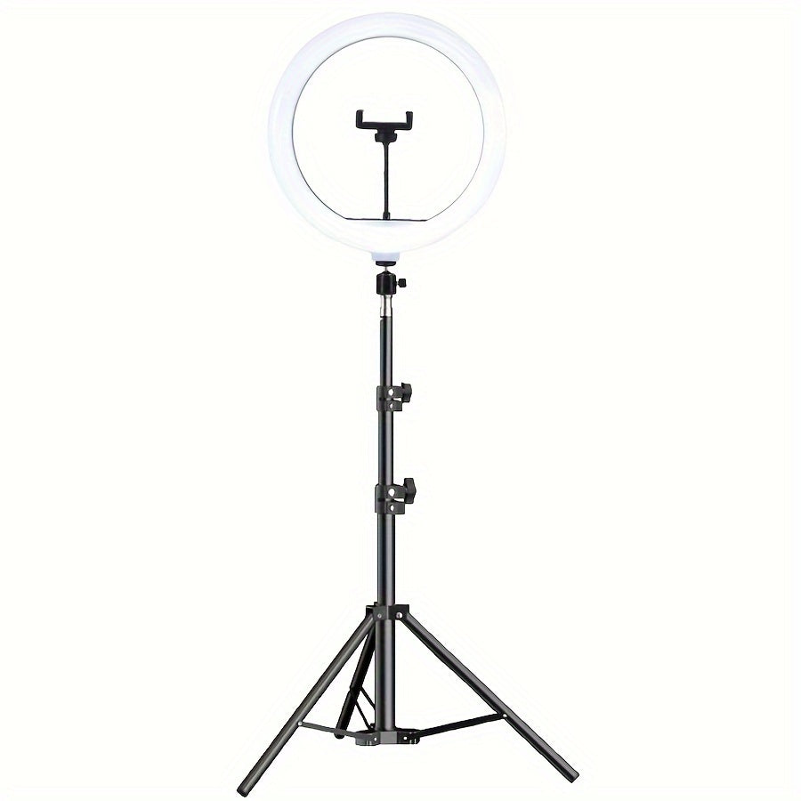 LED Ringlampa med Justerbart Stativ – Perfekt Belysning för Video