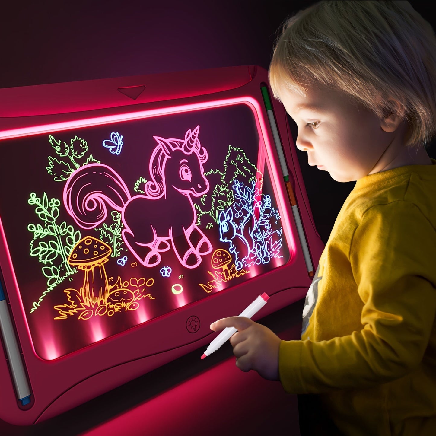 LED ritplatta för barn 3+ | Kreativ ljuslåda med dubbla kort