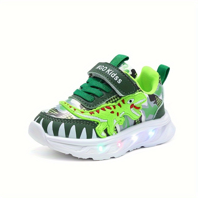 LED-sneakers til børn med dinosaur-design – sjovt og lyst til leg og eventyr