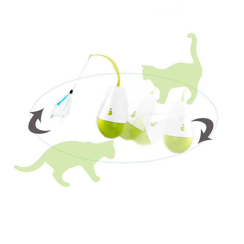 Rolig kattpinne med fjäderleksak