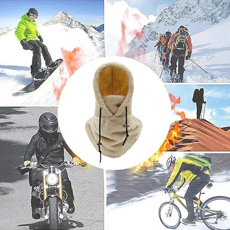 Skidmask med sherpahätta för kallt väder