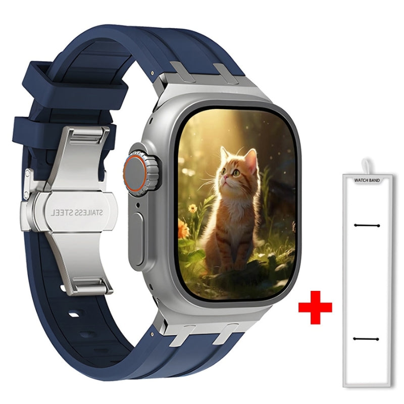Silicone Urrem til Apple Watch med Elegant Titanium Lås