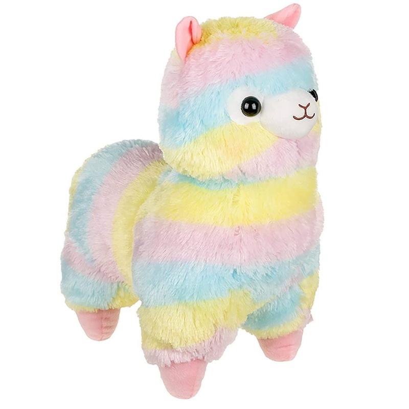 Blød Regenbogen Alpaka Plush Legetøj til Børn og Spædbørn