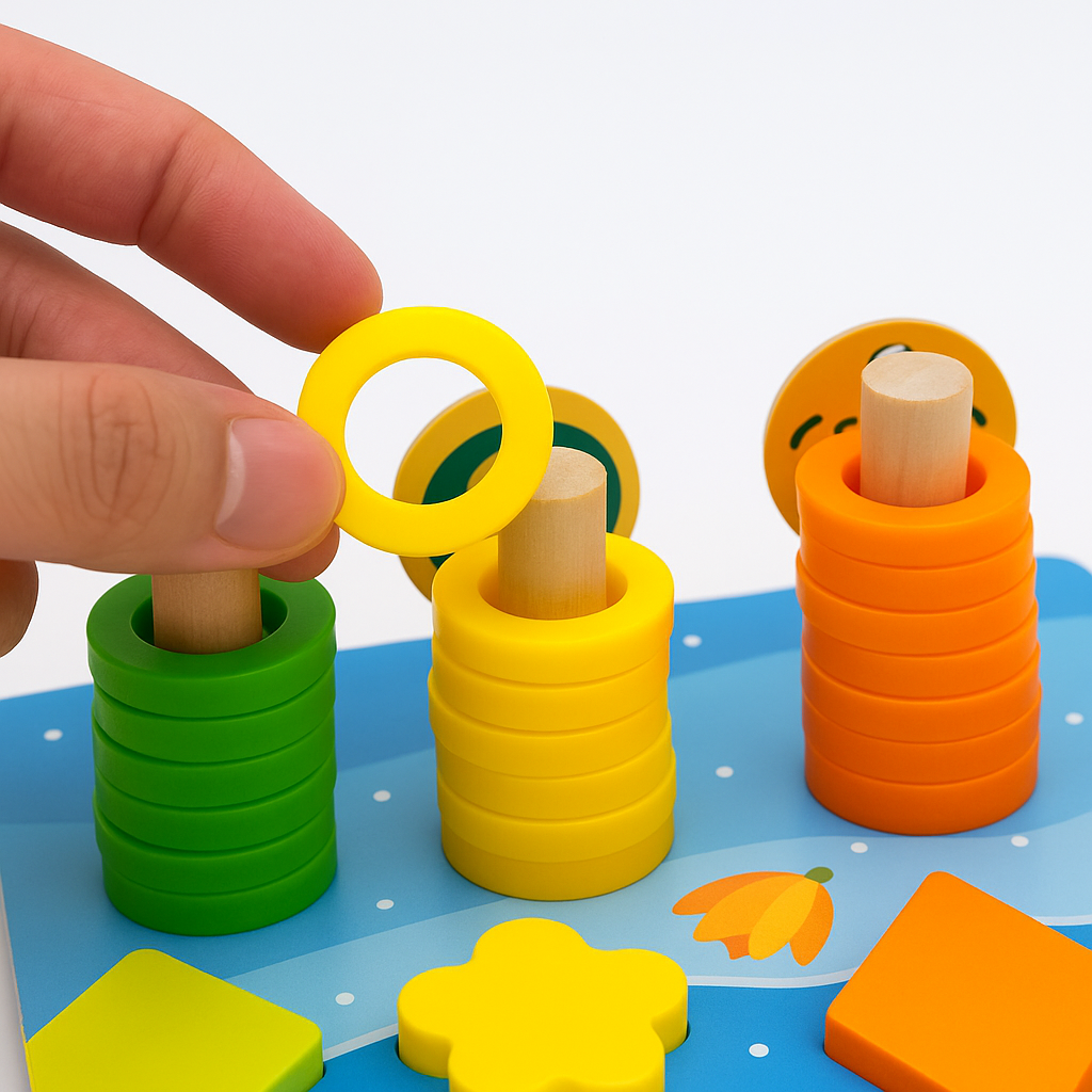 Montessori Träspel för Kreativt Lärande och Färdighetsutveckling
