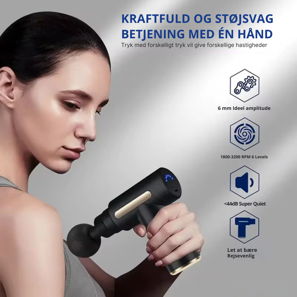 Kraftfull massagepistol för snabb muskelåterhämtning och avslappning