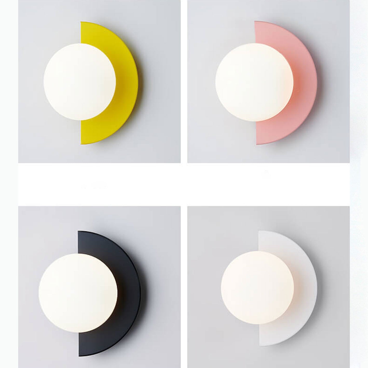 Elegant Væglampe med Glasglobe – Moderne Geometrisk Design