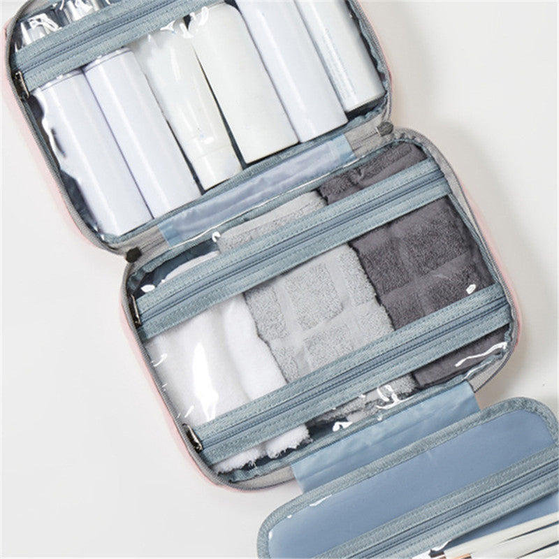 Resecosmetik Organizer | Kompakt och Vattentät | 4 Fack med 360° Hänglås