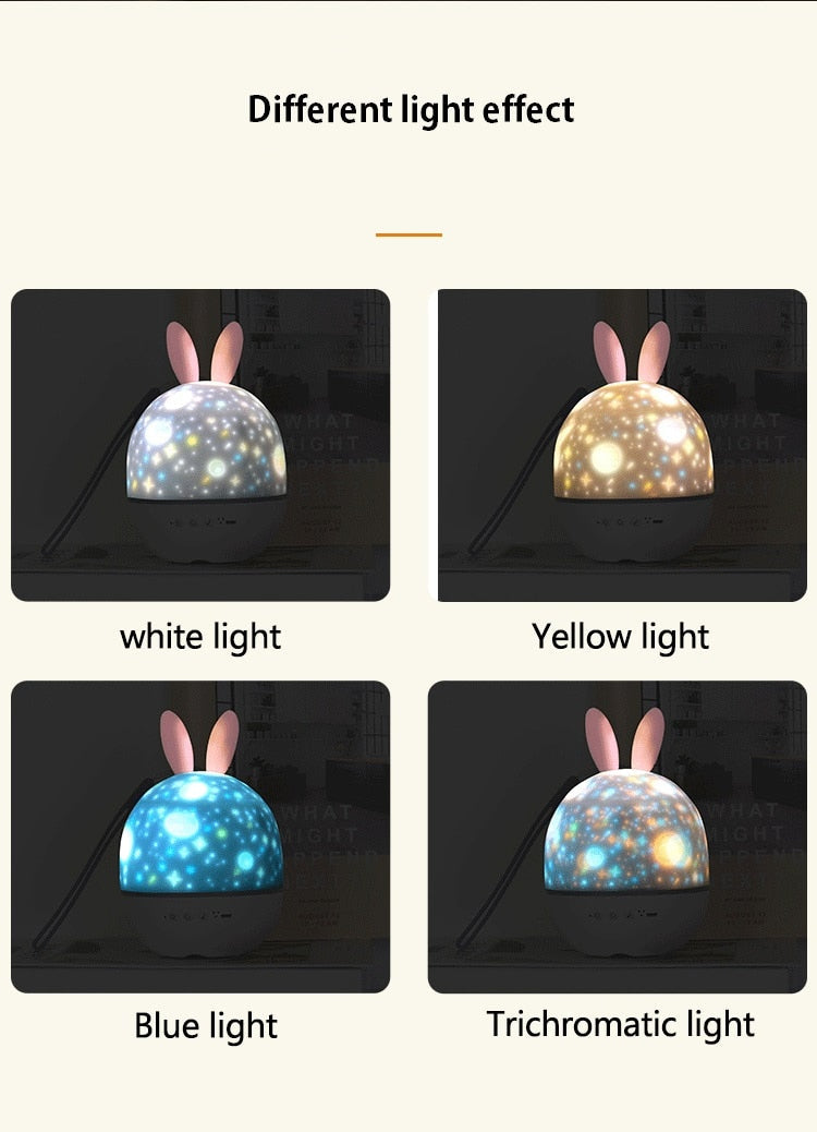 LED Universum Stjärnor Kanin Projektor Nattlampa