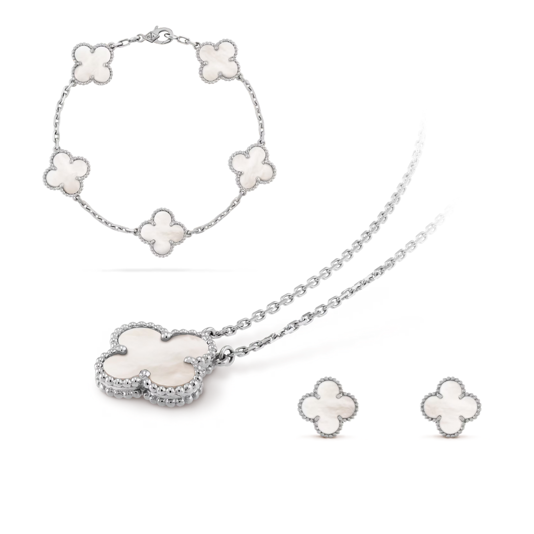 Elegant smyckesset i rostfritt stål | Halsband, Armband och Örhängen