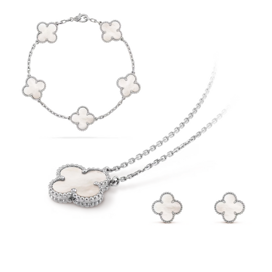 Elegant smyckesset i rostfritt stål | Halsband, Armband och Örhängen